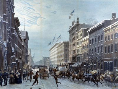 Winterszene am Broadway, New York von Unknown artist
