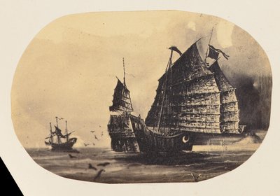 Fotografische Kopie einer Zeichnung eines chinesischen Dschunken-Schiffs von Unknown artist/maker