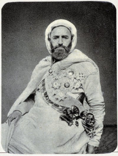 Porträt von Abd-el-Kader im Jahr 1875 - Fotografie von Unknown photographer