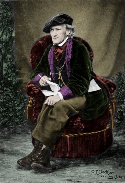 Porträt des Komponisten Richard Wagner (1813-1883) in der Villa Tribschen in Luzern, Schweiz von Unknown photographer