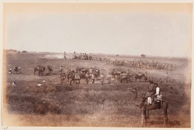 Sappers und Miners graben Schutzgräben während des Delhi-Übungslagers, um 1885 von Unknown