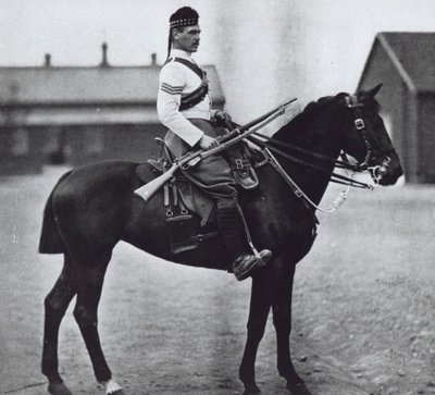 Sergeant der 92nd Gordon Highlanders, ausgerüstet als berittener Infanterist von Unknown photographer