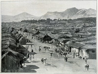 Ansicht der Hauptstraße von Seoul, Hauptstadt von Korea im 19. Jahrhundert von Unknown photographer