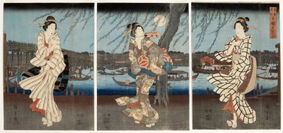 Ein kühler Sommerabend in Ryogoku, 1848-51 von Utagawa Hiroshige