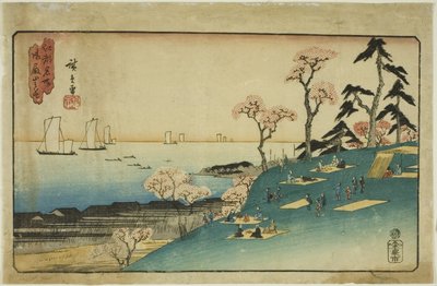 Kirschblüten am Goten-Hügel (Gotenyama no hana), aus der Serie "Berühmte Orte in Edo (Koto meisho)" von Utagawa Hiroshige