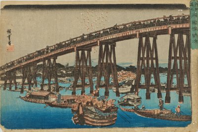 „Abkühlung in Ryōgoku“ aus der Serie „Berühmte Orte von Edo“ von Utagawa Hiroshige