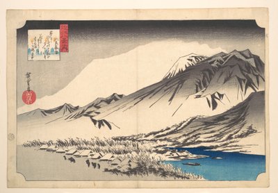Abendschnee auf dem Berg Hira von Utagawa Hiroshige