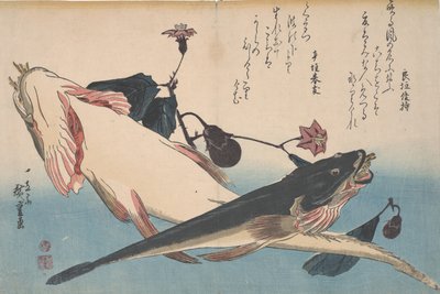 Flachköpfe und Aubergine, ca. 1830 von Utagawa Hiroshige
