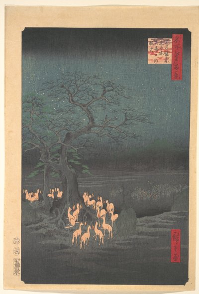 Treffen der Füchse in Ōji von Utagawa Hiroshige