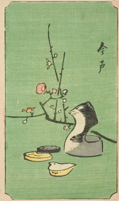 Imado, Abschnitt eines Blattes aus der Serie "Ausschnitte berühmter Orte in Edo (Edo meisho harimaze zue)" von Utagawa Hiroshige