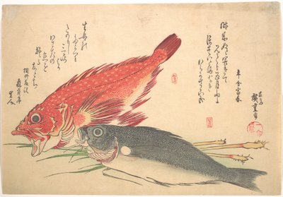 Isaki und Kasago Fisch, aus der Serie Uozukushi (Jede Fischart) von Utagawa Hiroshige