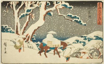 Ishiyakushi, aus der Serie "Dreiundfünfzig Stationen des Tokaido" von Utagawa Hiroshige