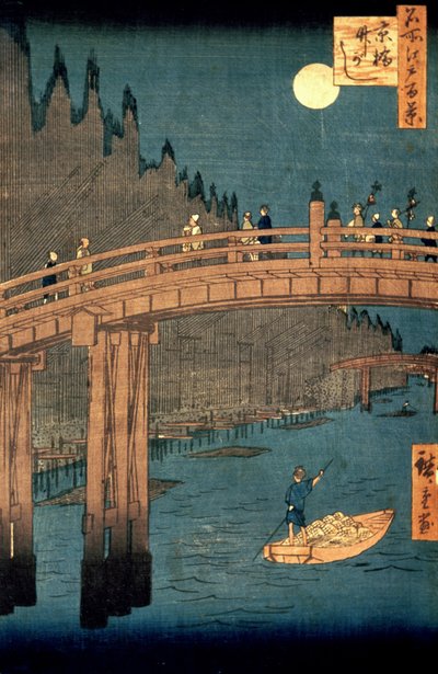 Kyoto-Brücke im Mondlicht, aus der Serie 