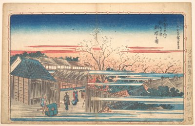 Morgendliche Kirschblüten in Yoshiwara von Utagawa Hiroshige