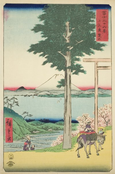 Berg Kano in der Provinz Kazusa (Kazusa Rokusozan), aus der Serie "Sechsunddreißig Ansichten des Berges Fuji (Fuji sanjurokkei)" von Utagawa Hiroshige
