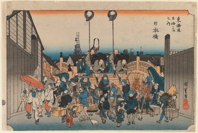 Nihonbashi, aus der Serie: Tokaido go ju san tsugi no uchi von Utagawa Hiroshige