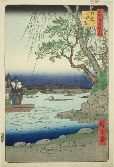Oumayagashi, aus der Serie "Hundert berühmte Ansichten von Edo (Meisho Edo hyakkei)" von Utagawa Hiroshige