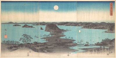 Panorama der acht Ansichten von Kanazawa bei Vollmond von Utagawa Hiroshige
