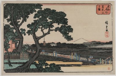 Bild von Matsuchiyama, aus der Serie Berühmte Orte in der östlichen Hauptstadt von Utagawa Hiroshige