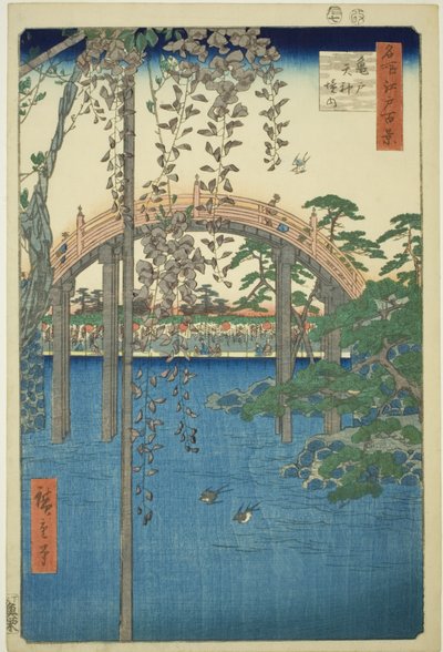 Bezirk des Kameido Tenjin Schreins, aus der Serie "Hundert berühmte Ansichten von Edo" von Utagawa Hiroshige