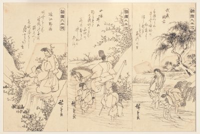 Vorbereitungsskizzen für den Chofu-Juwelenfluss in Musashi; Der Ide-Juwelenfluss, 1838-43 von Utagawa Hiroshige