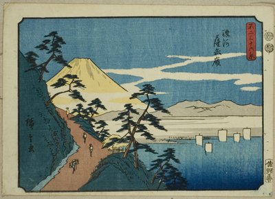 Satta-Gipfel in der Provinz Suruga (Suruga Satta mine), aus der Serie "Sechsunddreißig Ansichten des Berges Fuji (Fuji sanjurokkei)" von Utagawa Hiroshige