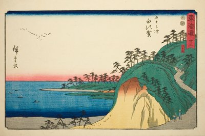 Shirasuka: Shiomi-Hang, Nr. 33 aus der Serie Dreiundfünfzig Stationen des Tokaido (Tōkaidō gojūsan tsugi) von Utagawa Hiroshige