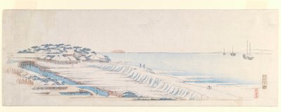 Schneemorgen in Susaki, aus dem Briefbogen-Set, ca. 1839-40 von Utagawa Hiroshige
