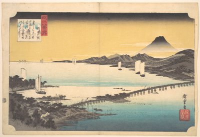 Sonnenuntergang bei Seta von Utagawa Hiroshige