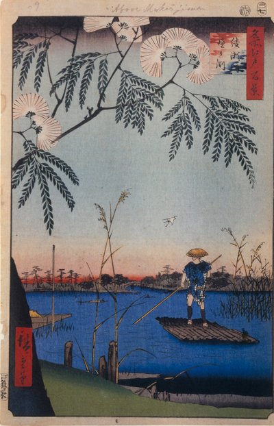 Der Ayase-Fluss und Kanegafuchi, Einhundert berühmte Ansichten von Edo, 1856-1858 von Utagawa Hiroshige