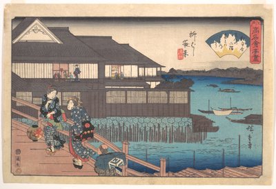 Das Manpachi am Abend in Yanagibashi von Utagawa Hiroshige