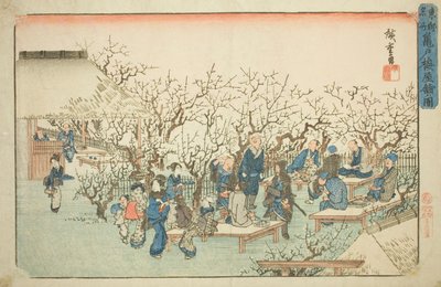 Der Pflaumengarten in Komeido (Kameido ume yashiki no zu), aus der Serie "Berühmte Orte in der östlichen Hauptstadt (Toto meisho)" von Utagawa Hiroshige