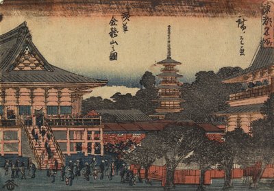 Ansicht des Kinryu-zan-Tempels in Asakusa, ca. 1841 von Utagawa Hiroshige