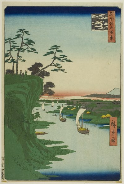 Blick auf Konodai und den Tone-Fluss, aus der Serie "Hundert berühmte Ansichten von Edo" von Utagawa Hiroshige