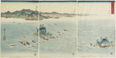 Ansicht der Strudel in der Provinz Awa, 1857 von Utagawa Hiroshige
