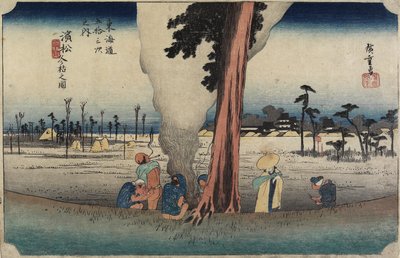 Winterszene, Hamamatsu, ca. 1833 von Utagawa Hiroshige