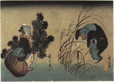 Frau und Dachs von Utagawa Hiroshige