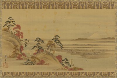 Flusslandschaft: rotes Laub und Berg Fuji, Edo-Zeit, Mitte 19. Jahrhundert von Utagawa Hiroshige II