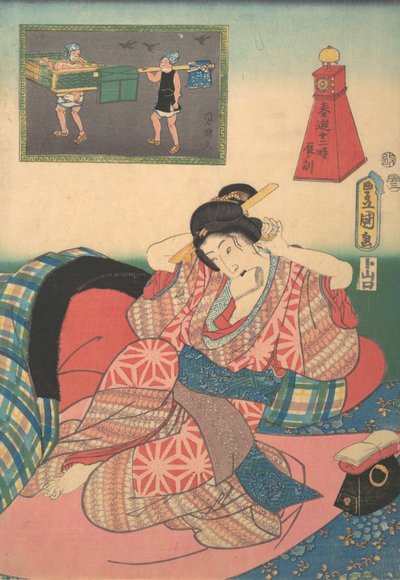 Zwölf Stunden Frühlingsfreuden: Stunde des Drachen, 19. Jahrhundert von Utagawa Kunisada