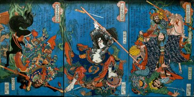 Hakukaja Yōshun und Shinki Gunshi Shubu (rechts) von Utagawa Kuniyoshi