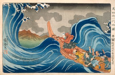 Nichiren beruhigt den Sturm, ca. 1830er von Utagawa Kuniyoshi