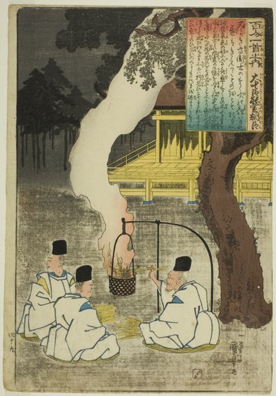 Onakatomi no Yoshinobu Ason, aus der Serie "Hundert Gedichte von hundert Dichtern (Hyakunin isshu no uchi)" von Utagawa Kuniyoshi