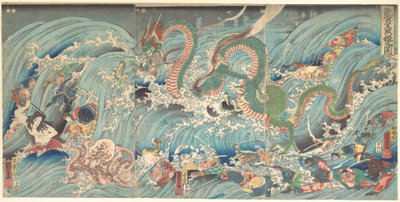 Bergung des gestohlenen Juwels aus dem Palast des Drachenkönigs von Utagawa Kuniyoshi