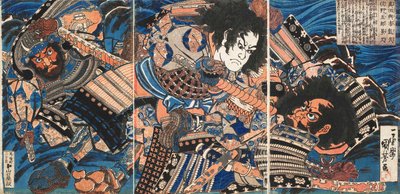 Sanada no Yoichi Yoshihisa und Matano no Goro Kagehisa von Utagawa Kuniyoshi