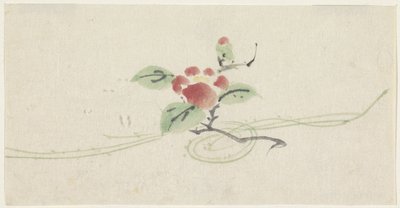 Zweig mit roter Kamelie von Utagawa Kuniyoshi