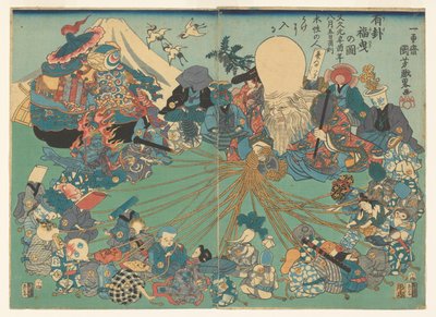 Ziehen eines richtigen Loses von Utagawa Kuniyoshi