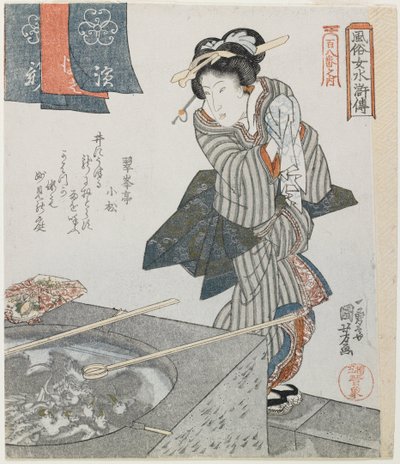 Hände waschen als Mitare von Gongsun Sheng von Utagawa Kuniyoshi