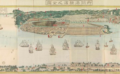 Panoramablick auf Yokohama, ca. 1860 von Utagawa Sadahide