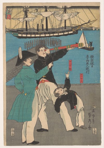 Russen auf einem Ausflug von Utagawa Sadahide