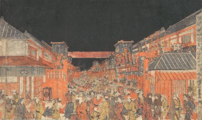 Sakaicho Fukiyacho Kaomise Yoshibai no Zu, ca. 1780 von Utagawa Toyoharu